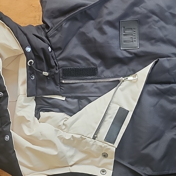 Lit Stouthearted duck down winter parka NWOT hooded pockets oversized black S - Picture 4 of 17